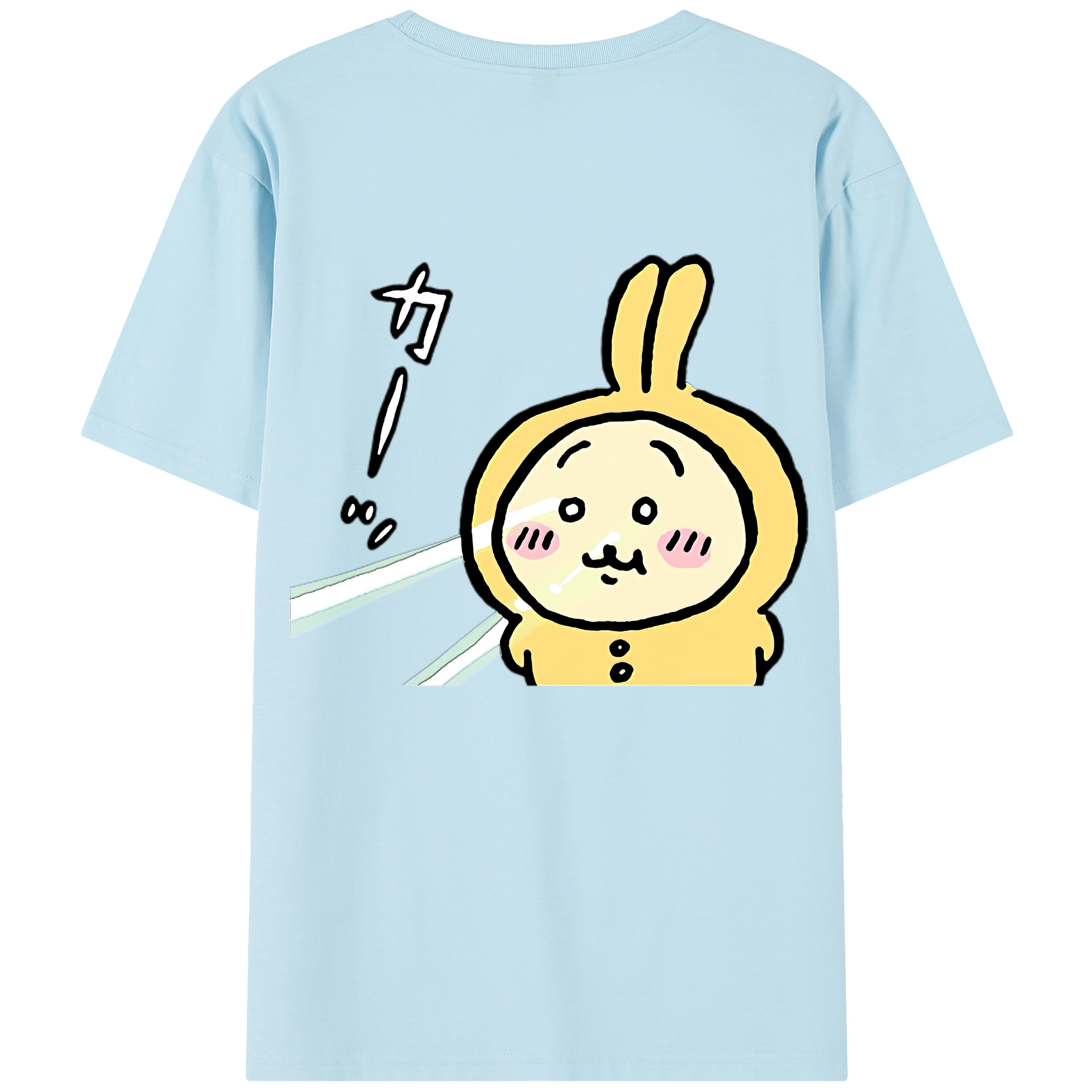 （画像用） ちいかわ うさぎ Chii-kawa usagi 綿100％半袖Tシャツ（背面プリント）
